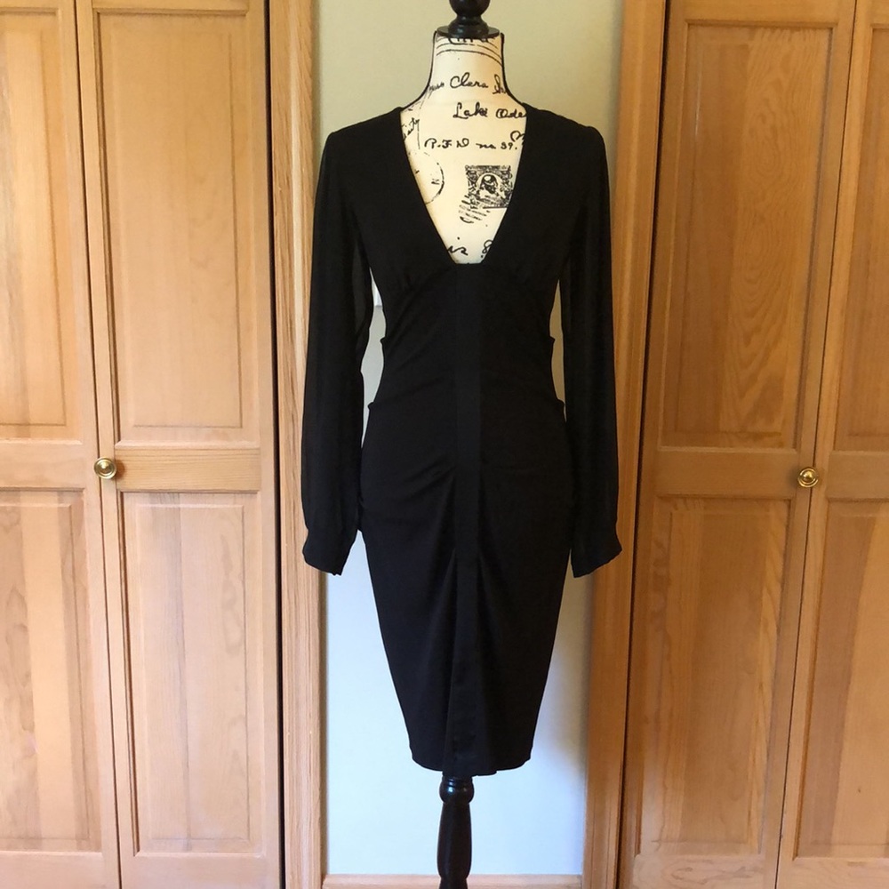 Nicole Miller Long Sleeve Midi Dress